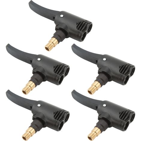 Lot de 5 embouts de pompe à air 2 en 1 pour voiture, gonflage rapide, anti-fuite, précis et universel pour moto et vélo, indégonflable (1/5)