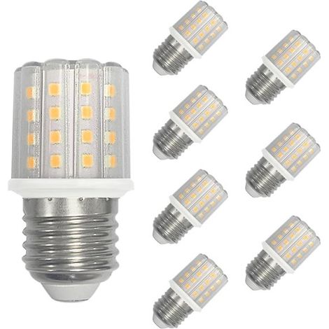 Bombilla LED tipo maíz E26,5W luz cálida 3000K,equivalente a una bombilla halógena E26 de 60W,CA 85-265V,bombilla LED tipo maíz SES,8 unidades (1/5)