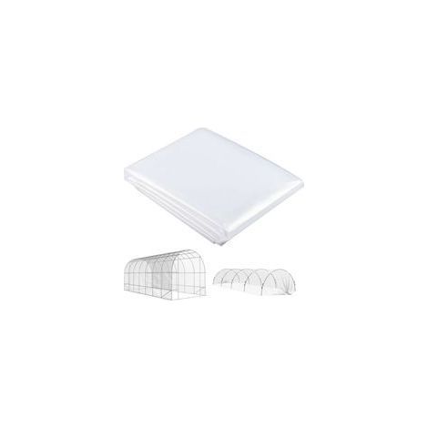 Film de serre imperméable 7 x 8 m avec protection UV, film plastique extra épais et résistant à la déchirure, bâche pour tunnels de serre, film transparent pour utilisation extérieure (1/5)