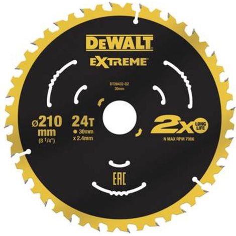 Dewalt – Lame de scie circulaire 210mm 30mm 60T DT20432QZ – Pour bois dur – Couper avec précision et finition impeccable (1/4)