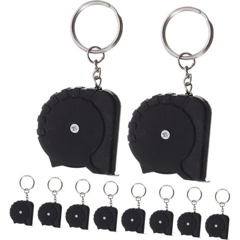 Lot de 10 Mètres Ruban à Dérouler Rétractables Légers et Compacts en Acier Carbone avec Porte-clés, pour Projets de Bricolage et Couture
