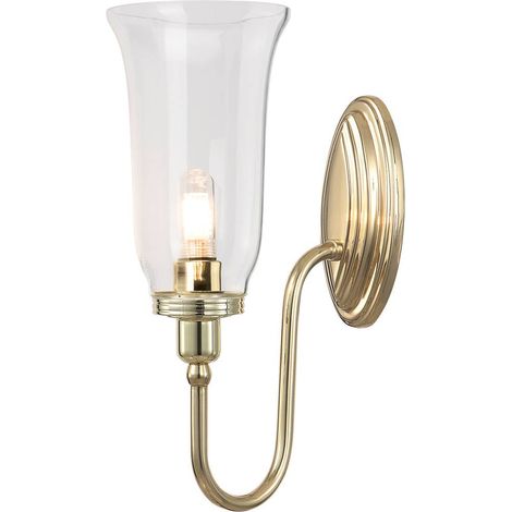 Wandlampe Flurleuchte Lampe LED Spiegellampe Glas Messing Treppenhauslampe IP44 (1/4)