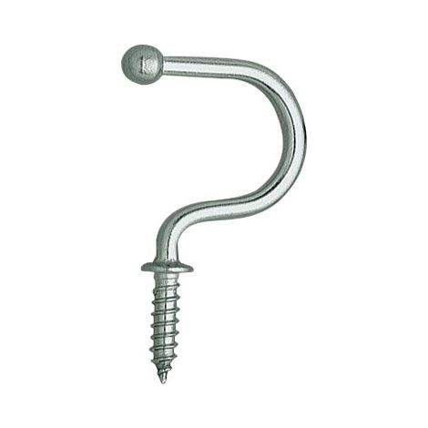 Crochet fil - Capacité de charge : 7 Kg - Diamètre : 3,5 mm - Finition : Poli - Hauteur : 26 mm - Matériau : Inox - Profondeur : 29,2 mm - Profondeur filetage : 15 mm - SUGATSUNE