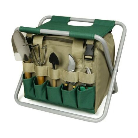 Abnehmbare Gartengerätetasche, Klapphocker, grau (1/5)