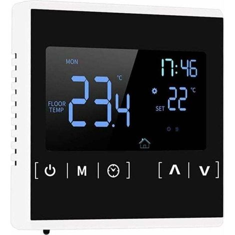 Electric Thermostat for Floor Heating, Programmable Temperature Control, LCD Display, Dual Temperature and Dual Control, 3 Meter External Sensor Cable, Smart Thermostat. (1/4)