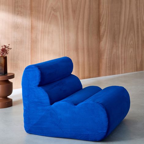 Chauffeuse tissu 1 place bleu électrique - L 81 x P 99 x H 75cm - Nova (1/5)