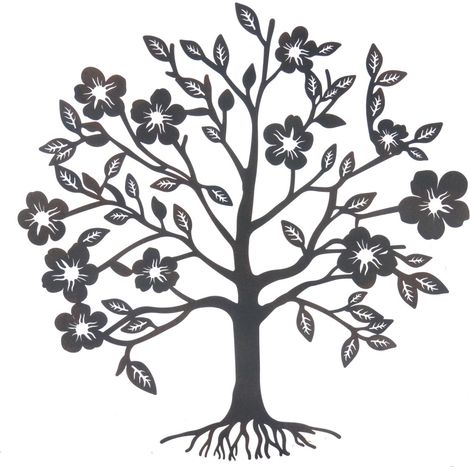 Moderno ornamento da parete per albero in metallo decorativo etnico, giardino domestico