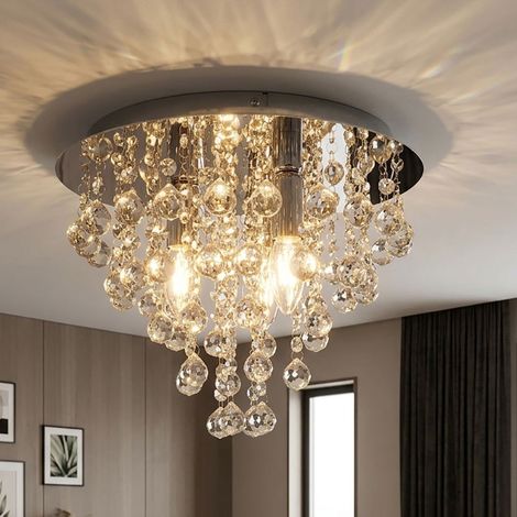 LED Deckenleuchte Deckenlampe Wohnzimmerlampe 3-flammig Chrom Metall D 38 cm (1/5)