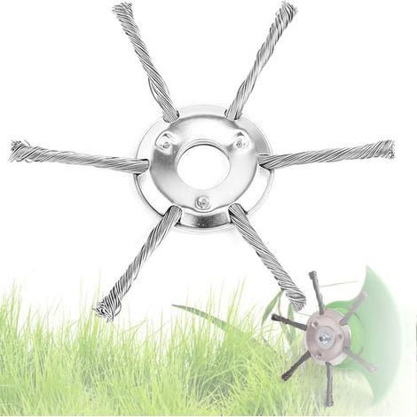 Tête de coupe-bordures en fil d'acier de 230 mm, brosse désherbeuse à 6 fils, alésage de 25,4 mm, pièce de rechange pour coupe-bordures et débroussailleuse thermiques, poids env. 225 g (1/2)