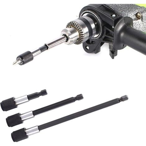 Lot de 3 tiges d'extension magnétique 1/4' – Longueurs 60/100/150mm – Acier inoxydable – Système de verrouillage rapide