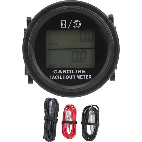 Compteur d'heures moteur, tachymètre numérique, enregistrement TOT, minuterie de travail réinitialisable avec double écran. (1/4)