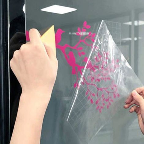 Film Adhésif Transparent - Rouleau PVC 30 cm x 5 m - Pour Transfert de Décalcomanies et Création d’Autocollants - 1 Pièce (1/4)
