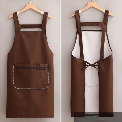 (4 pièces de café) Tablier de cuisine pratique pour hommes et femmes. Tablier confortable. Vêtement de cuisine indispensable. Tablier pour la préparation des repas. Accessoire pour les cuisiniers amat (1/5)