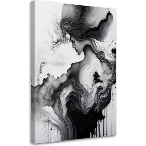 Tableau déco Femme Abstrait Noir et blanc 40x60 (1/5)