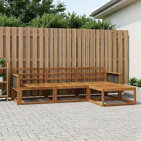 vidaXL Outdoor-Sofagarnitur 4 pcs Natur Massivholz Akazie (1/5)