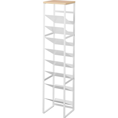 Étagère à Bouteilles à 8 étages avec étagère en Bois Blanc Acier/Bois/Silicone Minimaliste 19,3 x 20 x 88,5 cm (1/5)