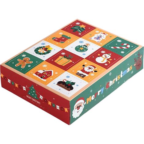 Calendrier De Lavent - 12 Cases Vides En Carton Blanc - Décoration De Noël - Pour Fêtes Familiales Et Réveillons - Lot De 1 (1/5)