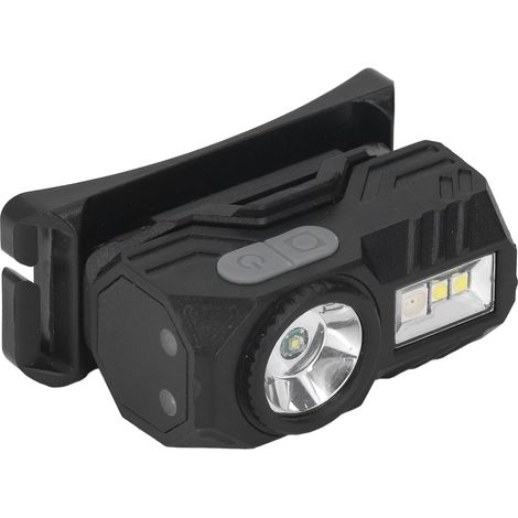 Lampe frontale à détecteur de mouvement, plusieurs modes d'éclairage, haute luminosité, LED magnétique, avec bandeau et clip pour casquette, pour une utilisation en extérieur (noir). (1/5)