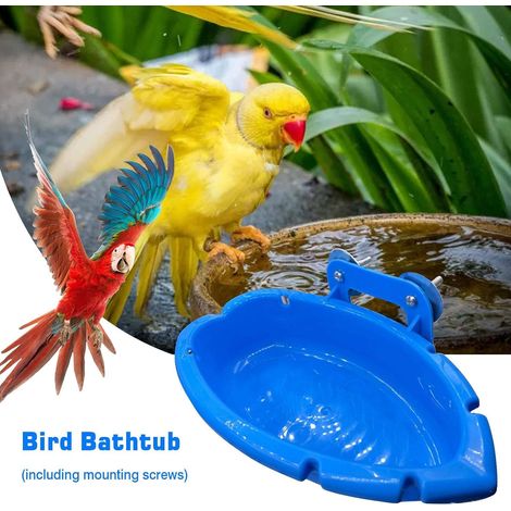 Baño para pájaros, accesorios para jaulas de pájaros, bebedero para jaulas de loros, caja de baño colgante, baños para pájaros, cuenco para baño, cuenco multifuncional para baño y alimentación. (1/5)