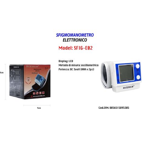MaxTech - Sfigmomanometro Misuratore Pressione Arteriosa Elettronico Da Braccio Sfig-e02 Maxtech -