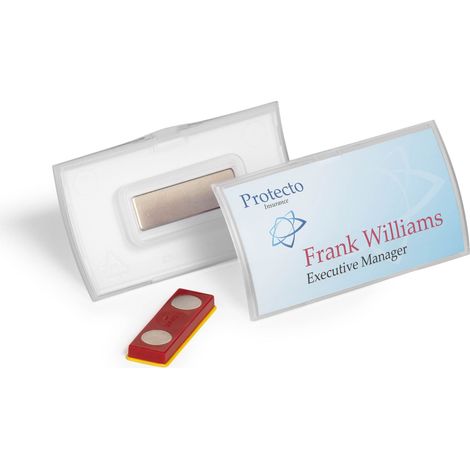 Durable Namensschild CLICK FOLD 40x75 mm mit Magnet verdrehsicher PP, Packung à 10 Stück, transparent, 825919 (1/5)