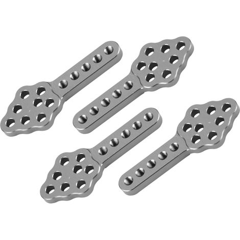 4-teiliges Set Stoßdämpfer-Montageplatten für RC-Cars, höhenverstellbar für 1/10 Crawler (Titanfarbe) (1/5)