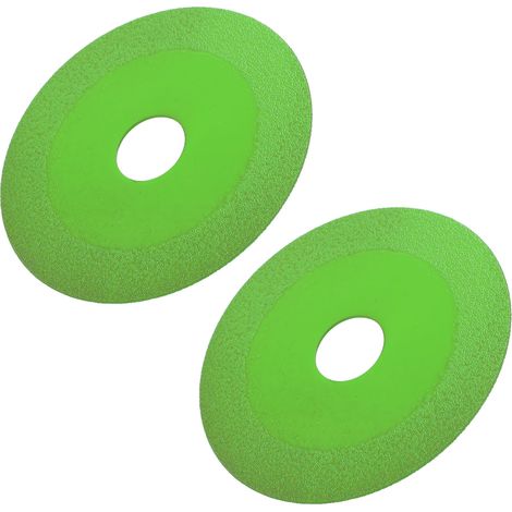 2 disques de polissage pour verre, carrelage, jade, cristal et bouteilles de vin, diamètre intérieur 22 mm, diamètre extérieur 100 mm, grain diamanté de 15 mm de large et 1 mm d'épaisseur, vert. (1/5)