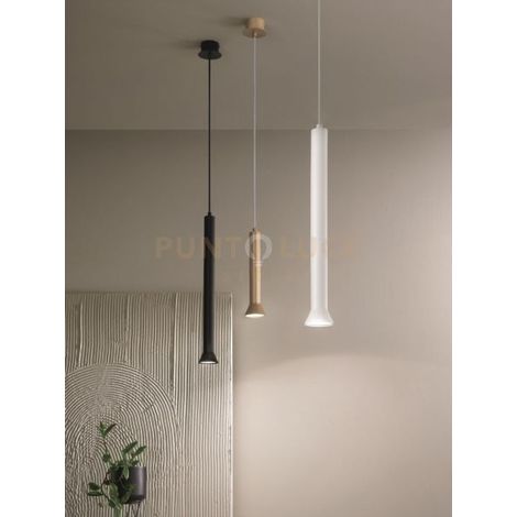 SOSPENSIONE LILA GRANDE BIANCO 1 LUCE ATTACCO GU10 D.6,6CM H.48CM