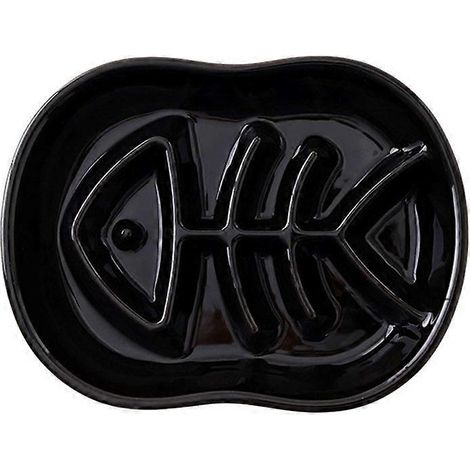Gamelles en céramique pour chiens et chats, mangeoires anti-glouton, gamelles interactives et amusantes pour une alimentation saine - Noires (1/5)