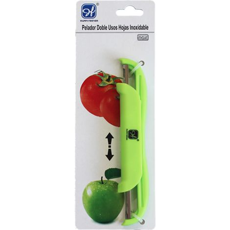HAPPYFRIENDS pelador doble uso 92176 , Pelador doble uso 92176. -Marca: Happyfriends. -Pelador de doble uso fabricado en ABS y acero inoxidable. -Color: verde. -Ligero y resistente