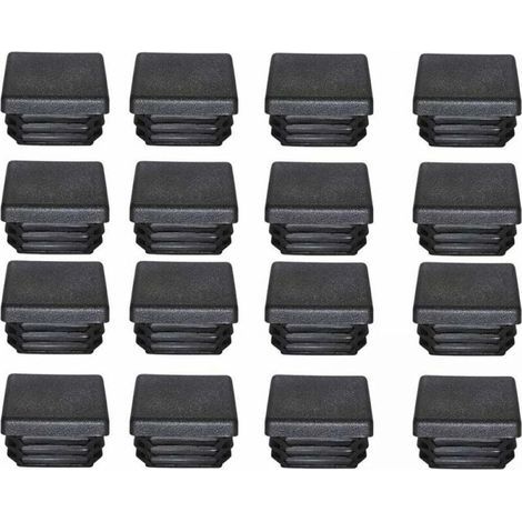 Bouchon Plastique 40x40 mm - Embout Tube Carré Noir - Pour Pieds de Meuble Trampoline et Structures Métalliques Carrées - 16 Pièces (1/5)