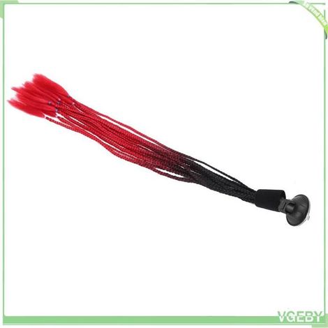 Fafeicy Cheveux de casque de moto Tresses à Ventouse de Casque Queue de Cheval de Casque de beaute extensions Rouge Noir et rouge (1/5)