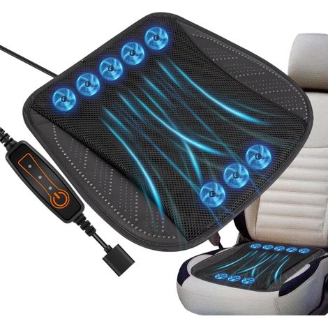 Housse de siège de voiture rafraîchissante Siège de voiture cool avec ventilateur alimenté par USB Anti-transpiration, 3 vitesses réglables, accessoires automobiles pour les longs voyages (1/5)