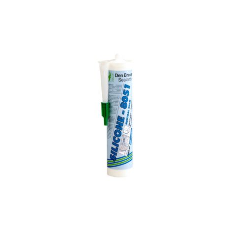 Den Braven – Mastic silicone 8051 – SI80511306ZW25 – 300ml – Excellente adhérence sur béton, bois, verre – Résistant aux champignons