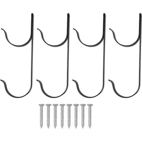 4 Crochets Support Aluminium – Pour Poteaux Piscine Brosses Tuyaux Vide Outils Jardin Noir (1/5)