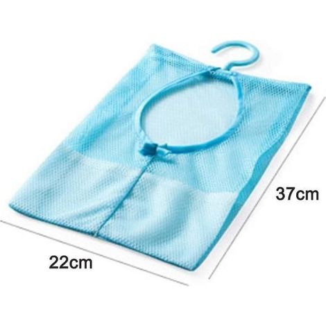 Panier de rangement Sunrain 3 pièces avec crochets et pinces à linge, filet de rangement suspendu, sac de rangement portable et multifonctionnel compatible avec salle de bain, armoire et buanderie. (1/5)