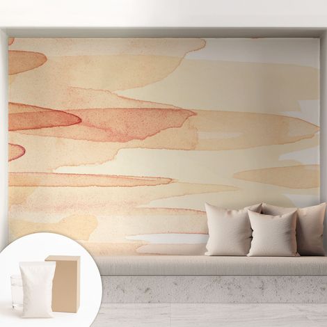 Tapete Vliestapete mit Kleber für Wohnzimmer Schlafzimmer Küche - Wanddekoration Pastellfarbene Pinselstriche 208x146 cm (1/5)