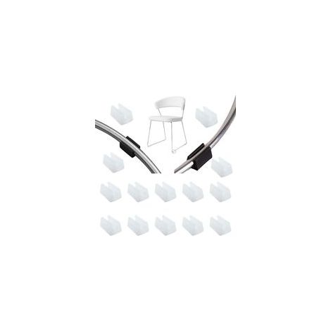 32pcs (10 mm,Blanc) Patin Pied Chaise Tube Embout Tampon Capuchon Bouchon Protection Plancher Meuble Forme U En Plastique Chaise Casquettes,Chaise Jambe Caps Silicone Tube Pince