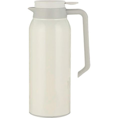 Acier inoxydable bouilloire 1 5L capacité double paroi isotherme sous vide flacon voyage café pot carafe à eau blanc (1/5)