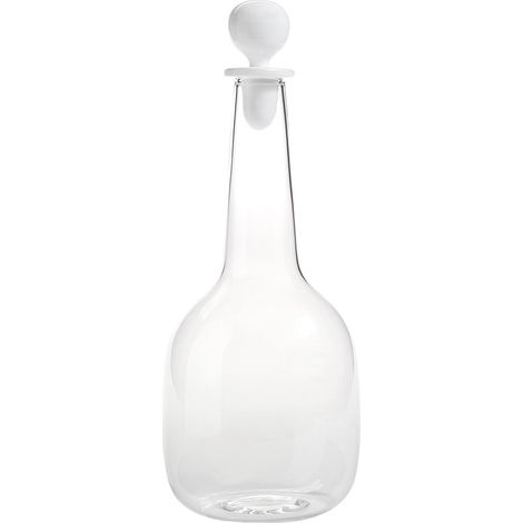 Bouteille Zafferano Bilia en verre borosilicaté blanc faite à la main, design élégant et minimaliste pour servir de l'eau avec un style raffiné