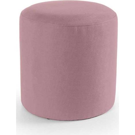 Pouf in velluto rosa cm Ø40x40h (1/2)