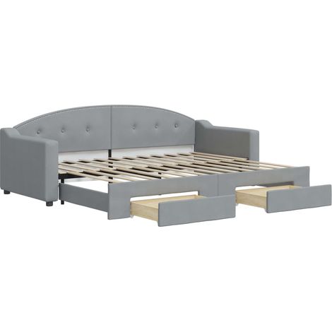 Maison Exclusive - Divano Letto Estraibile Cassetti Grigio Chiaro 80x200cm Tessuto