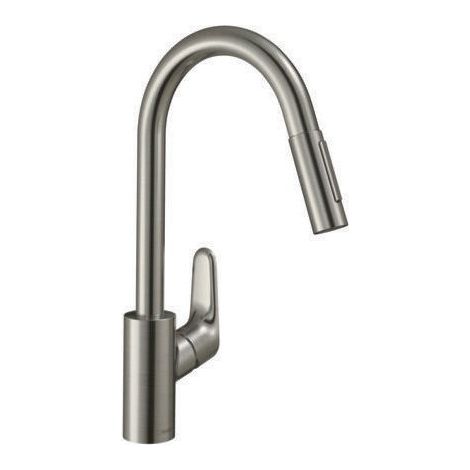 HG Spültischmischer 240 FOCUS M41 Eco m Ausziehbrause 2jet Edelstahl-Optik