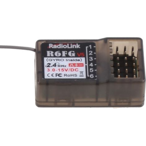 Radiolink R6FG V5 2.4G 6CH FHSS récepteur gyroscope à l'intérieur pour émetteur de télécommande RC6GS V2/RC4GS V2/T8S/T8FB (1/5)