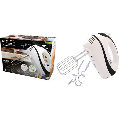 Mixer elettrico con fruste 300W con 5 velocità più turbo Adler ad4205