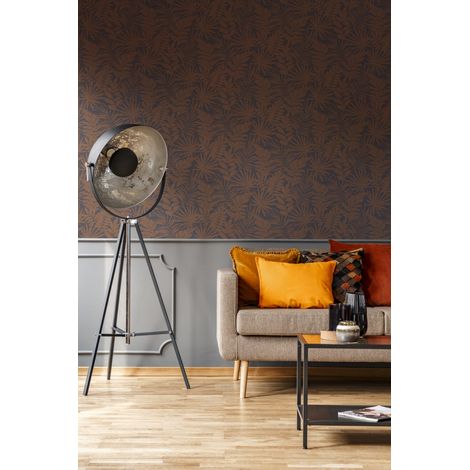 Papier peint intissé Fenne 1005 x 52cm Rouille, Marron foncé