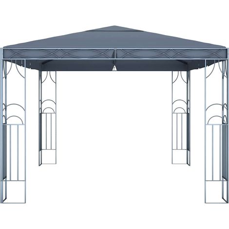 Tonnelle Barnum de Jardin, Pavillon, Pergola, Tente de jardin, 400 x 300 cm Anthracite OIB6857E