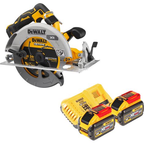 DeWalt DCS 573 X2 Akku Handkreissäge 18 V 190 x 30 mm Brushless + 2x Akku 9,0 Ah + Ladegerät (1/5)