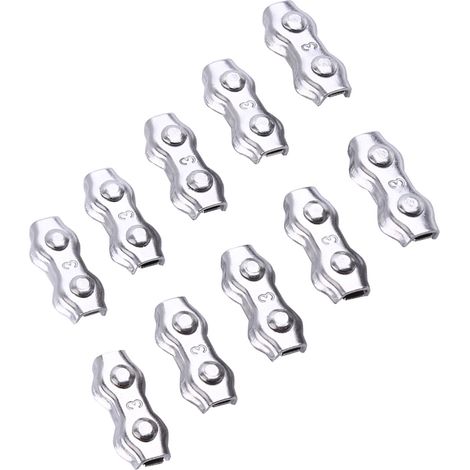 Câble en acier inoxydable, mousqueton double M3, lot de 10 à vendre (1/5)