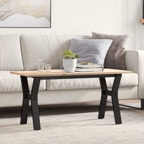 Couchtisch Y-Gestell 100x50x45 cm Massivholz Kiefer & Stahl